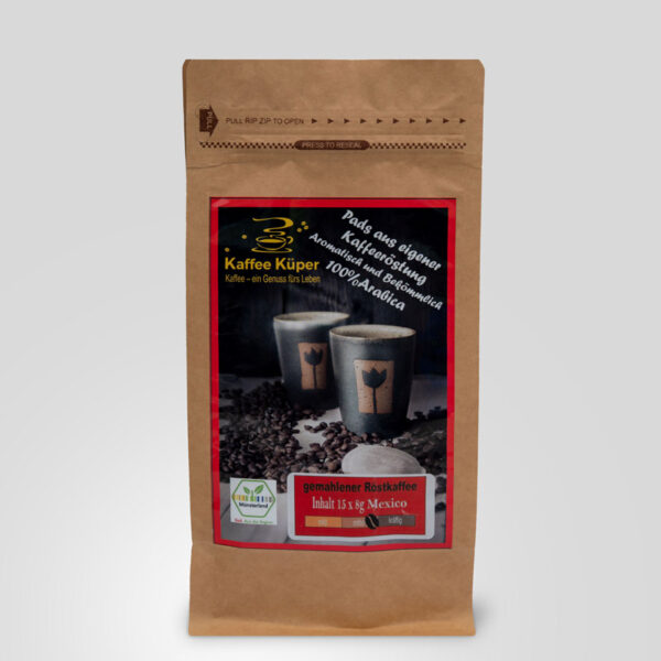 Die Kaffeepads Mexiko Altura Superior eignen sich für alle Padmaschinen. Der Kaffee ist köstlich, ergiebig und bekömmlich. Arabicagenuss aus dem Hochland von Mexico.