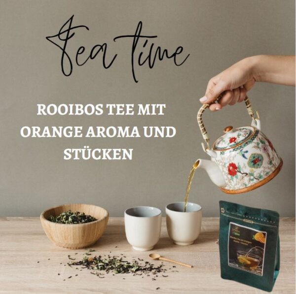 Rooibis Tee mit Orange und Stücken